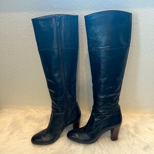 Barefoot Original black leather knee high boots